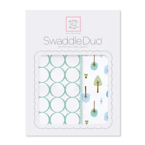 SwaddleDuo - Mod Circles   Cute & Calm, SeaCrystal