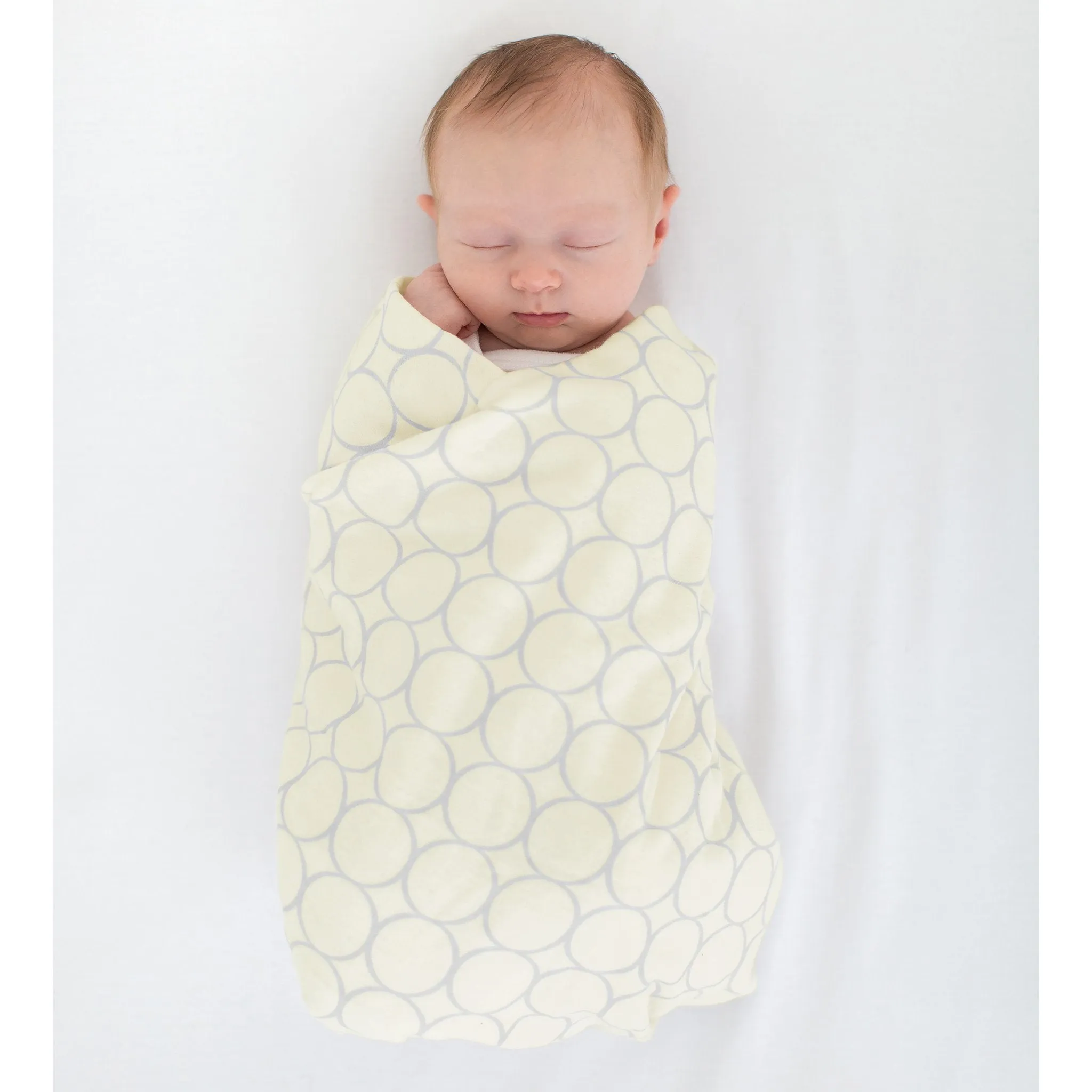 SwaddleDuo - Sterling  Mod Circles on Soft Yellow Banana & Yellow Medallions