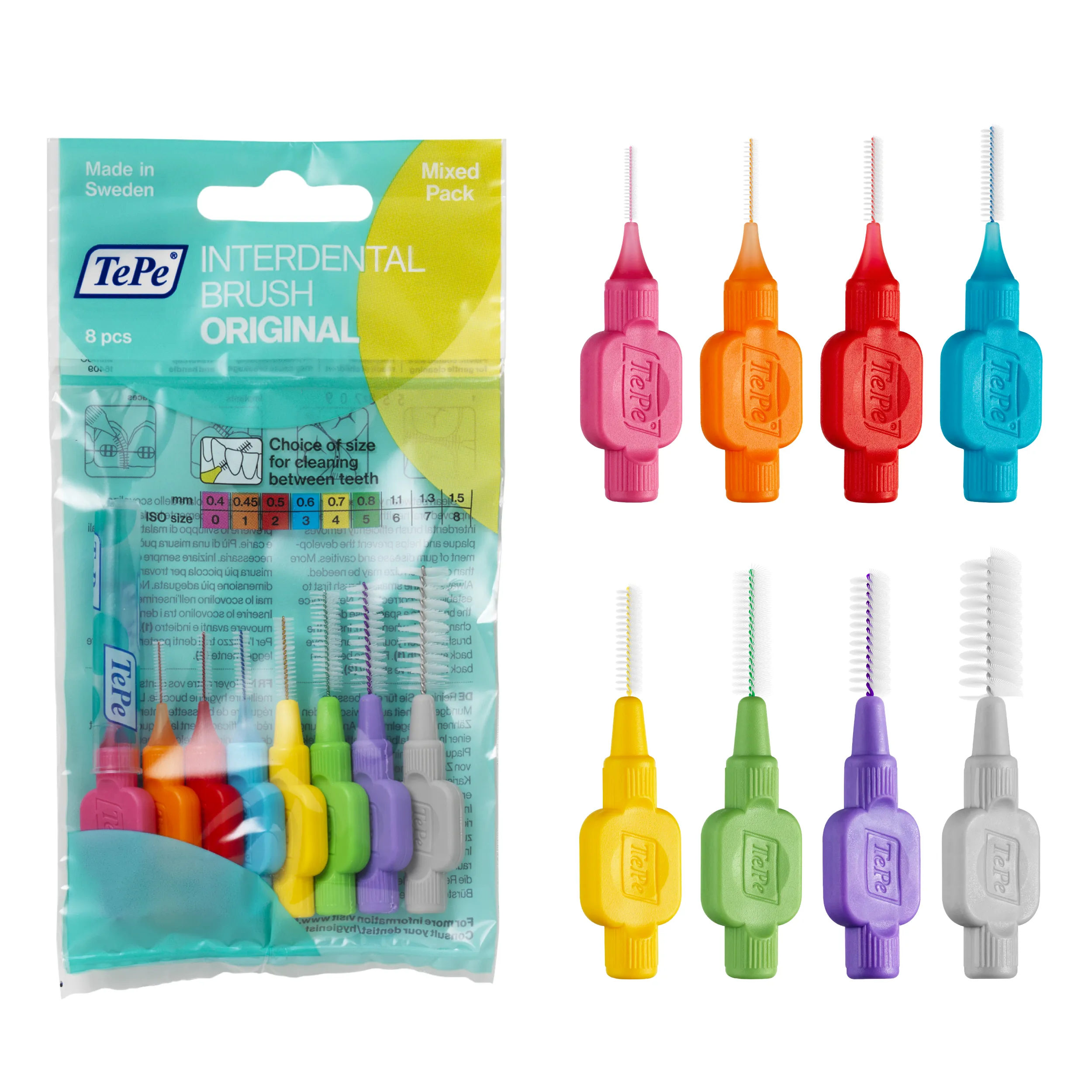 TePe® Original Interdental Brushes Mixed Pack - 0.4 to1.3 mm