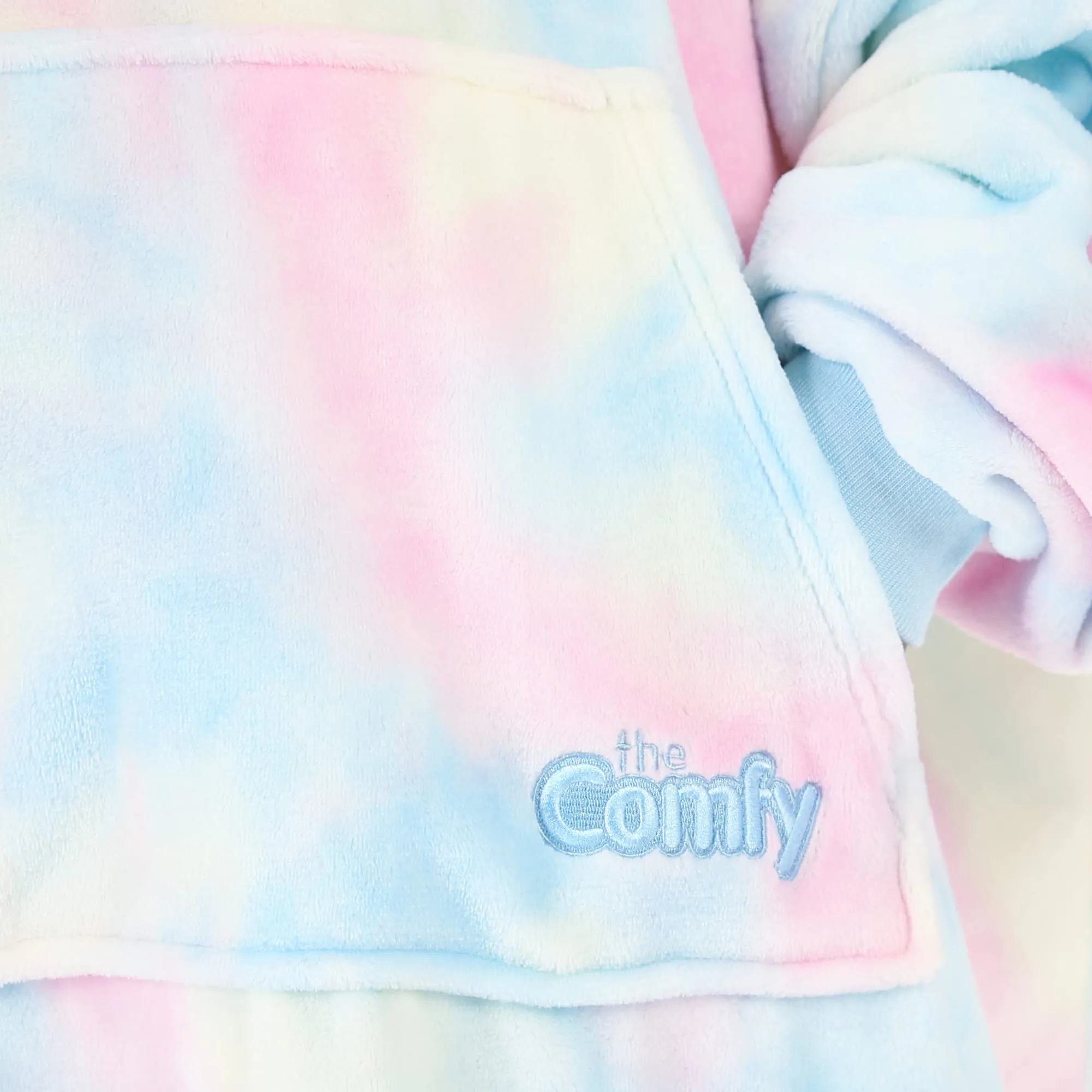 THE COMFY Dream | Oversized Light Microfiber Wearable Blanket, Seen on Shark Tank, One Size Fits All, (Cotton Candy Tie Dye)