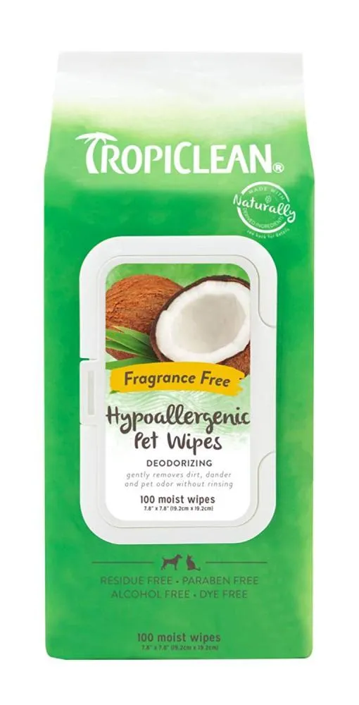 TropiClean Hypoallergenic Cleaning Pet Wipes