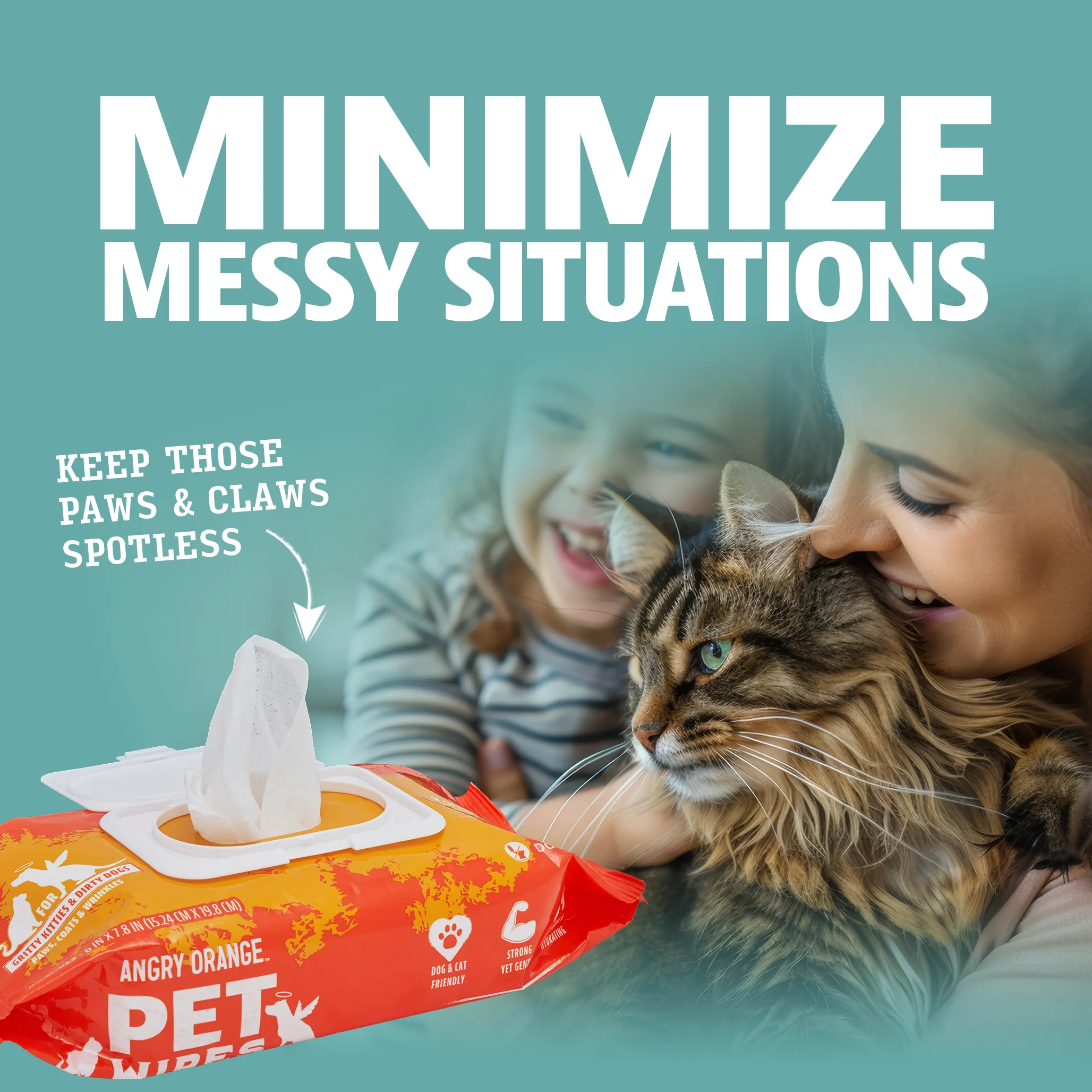 Unscented Pet Wipes for Dogs & Cats | Gentle Cleaning & Hydrating