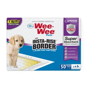 Wee-Wee Super Absorbent Dog Pee Pads with Insta-Rise Border