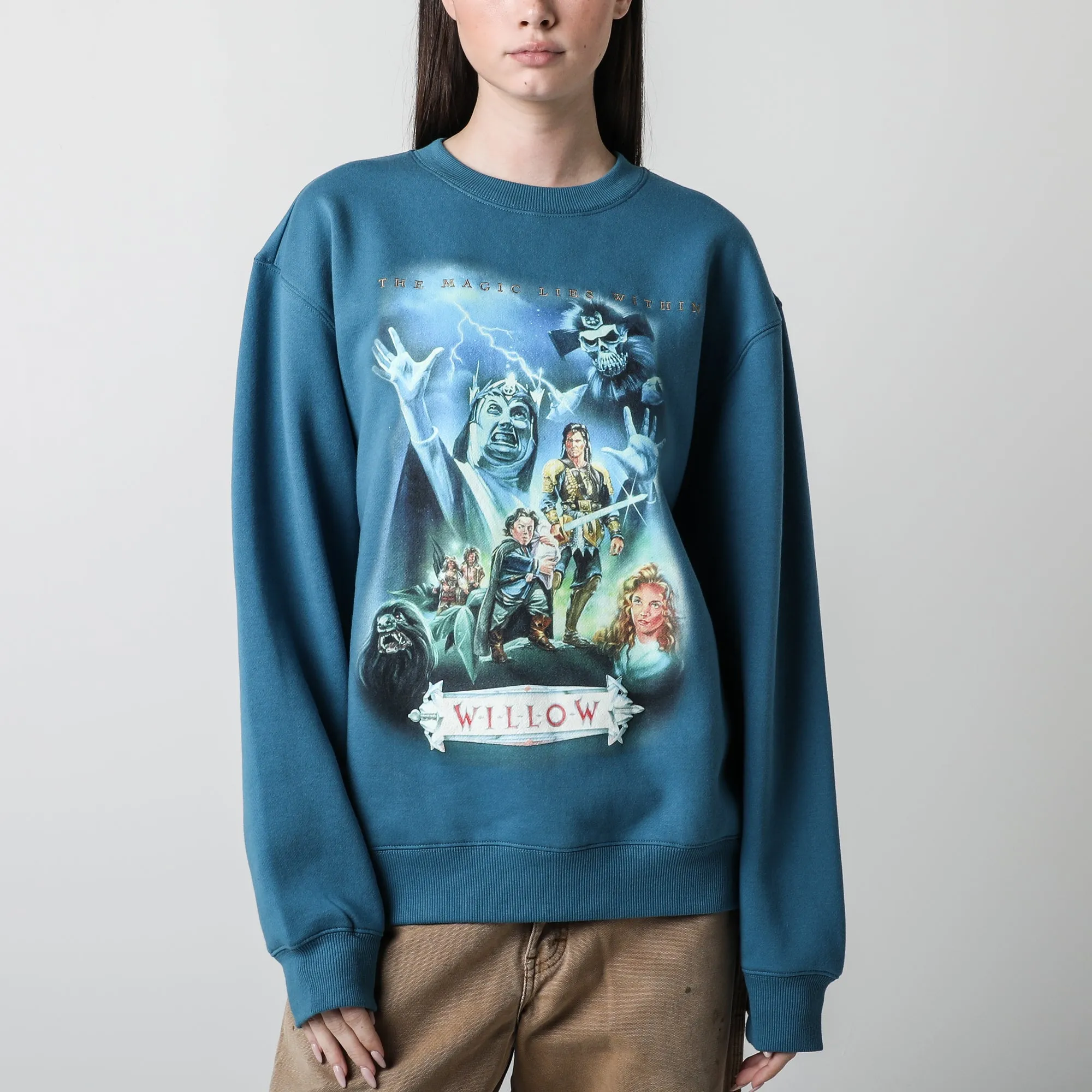 Willow Movie Poster Blue Crew Neck Sweatshirt